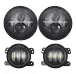 60W 7" Round CREE LED Projector Headlights & 4'' 30W Cree Power Fog Lamps