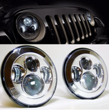 60W 7" Round CREE LED Projector Headlights & 4'' 30W Cree Power Fog Lamps