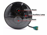 60W 7" Round CREE LED Projector Headlights & 4'' 30W Cree Power Fog Lamps