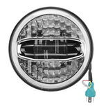 7 Inch LED Headlight With High Low Beam And Blue/White Halo DRL