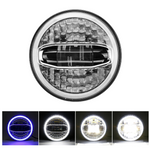 7 Inch LED Headlight With High Low Beam And Blue/White Halo DRL