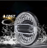 7 Inch LED Headlight With High Low Beam And Blue/White Halo DRL