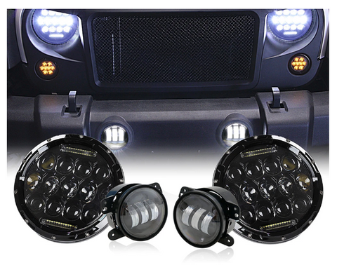 7" 75W Headlights With 4" 30W Fog Lights