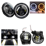 7" 80W Headlight Halo DRL With 4" 30W Fog Light