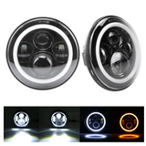 7" 80W Headlight Halo DRL With 4" 30W Fog Light