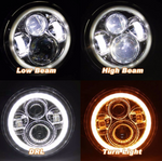 7" 80W Headlight Halo DRL With 4" 30W Fog Light