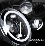7" 80W Headlights, 4" Halo Fog Lights, Front & Fender Turn Signals