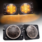 7" 80W Headlights, 4" Halo Fog Lights, Front & Fender Turn Signals