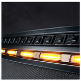 Black Gladiator Mesh Grille With Amber LED Running Lights For 2018-2020 Jeep Wrangler JL JT