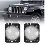 Front Fender Amber Turn Signal Lights For Jeep Wrangler - Smoked/Clear