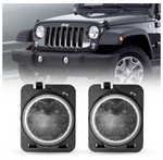 Front Fender Amber Turn Signal Lights For Jeep Wrangler - Smoked/Clear