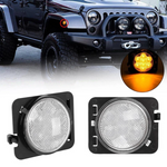 Front Fender Amber Turn Signal Lights For Jeep Wrangler - Smoked/Clear