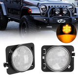Front Fender Amber Turn Signal Lights For Jeep Wrangler - Smoked/Clear