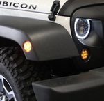Front Fender Amber Turn Signal Lights For Jeep Wrangler - Smoked/Clear