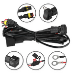 LED Auxiliary Fog Lights With Protector Guard Covers & Wiring Harness