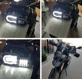 LED Replacement Headlight Assembly Kit W/ Angel Eyes DRL For BMW F800GS