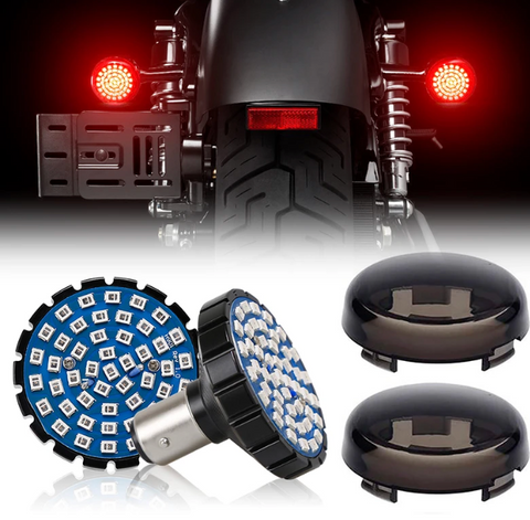 LED Turn Signal & Brake Light With Single Contact 1156 Insert Kit + Mounting Bracket For Motorcycles