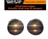 NEW LED Round Turn Signals With Smoked Lens For Jeep Wrangler