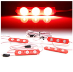 Red 8 LED Rock Light Pods Truck Bed Lighting Kit W/ Switch