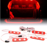 Red 8 LED Rock Light Pods Truck Bed Lighting Kit W/ Switch