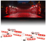 Red 8 LED Rock Light Pods Truck Bed Lighting Kit W/ Switch