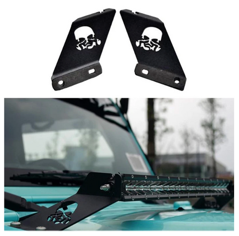 Skull Mounting Brackets For 20" Light Bar For Jeeps