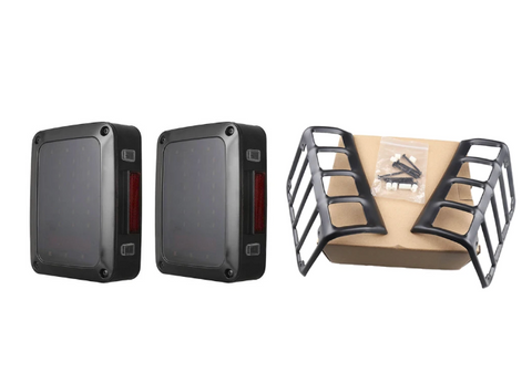 Smoked LED Tail Lights & Metal Tail Lights Cover