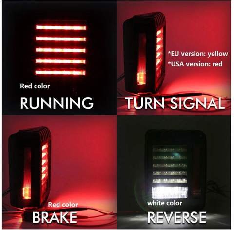 Smoked LED Taillights With Smoked Third LED Replacement Brake Light