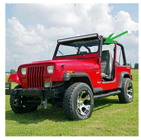 Steel Windshield Mounting Brackets Fits Jeep Wrangler 50" Or 52" LED Lights Bar