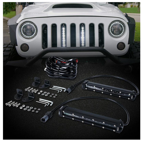 4PC 8" Single Row CREE LED Grille Light Kit