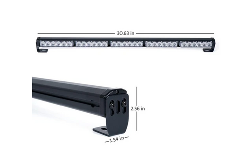 RZ Series 30" Offroad Rear Chase LED Strobe Light Bar With Brake Reverse - Red Yellow Blue Yellow Red