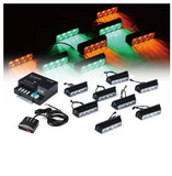 Green/Amber G1 Series 8 LED Hide A Way Emergency Strobe Light Set