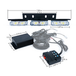 LED Patrol Series White Red Grille Strobe Light Set