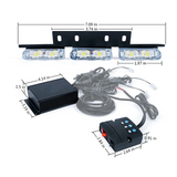LED Patrol Series White Red Grille Strobe Light Set