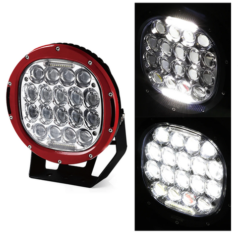 Red 9" 95W Round CREE LED Light Spot Lamp With DRL
