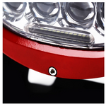Red 9" 95W Round CREE LED Light Spot Lamp With DRL