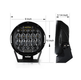Black 95w 9 Inch Round CREE LED Light Spot Lamp With DRL