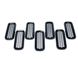 Black Grille Inserts With Mesh For 2015-2017 Jeep Renegade