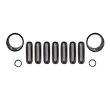 Black Front Grille Insert And Bezel Cover For Headlight And Turn Signal Light