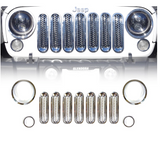 Chrome Front Grille Insert And Bezel Cover For Headlight And Turn Signal Light