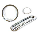 Chrome Front Grille Insert And Bezel Cover For Headlight And Turn Signal Light