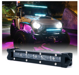 Aquatic Series 8" Single Row 30W LED Light Bar With Blue Backlight