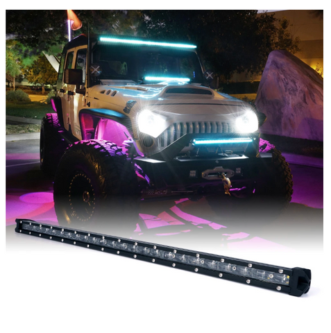 Aquatic Series 26" Single Row 120W LED Light Bar With Blue Backlight