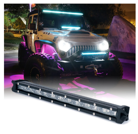 Aquatic Series 14" Single Row 60W LED Light Bar With Blue Backlight