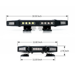 Amber/White Mini Black Hawk 18" Professional LED Stealth Low Profile Roof Top Strobe Light Bar