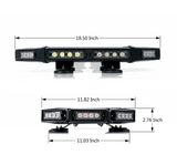 Amber/White Mini Black Hawk 18" Professional LED Stealth Low Profile Roof Top Strobe Light Bar