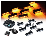 Amber G1 Series 8 LED Hide A Way Emergency Strobe Light Set