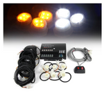 Amber & White 120W 6 LED Bulbs Hide-A-Way Strobe Lights