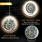 7" 200W LED Offroad HeadLight Round Spot Fog Driving for Jeep Car SUV UTV 4WD x2