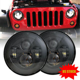 7" Round LED Headlights Hi/Low Beam For Jeep Wrangler JK TJ CJ